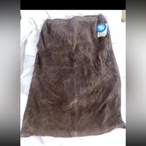 st johns bay washable suede Skirt Size 20w Brown